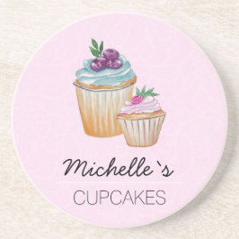 CupCakesとFruitsの水色 コースター