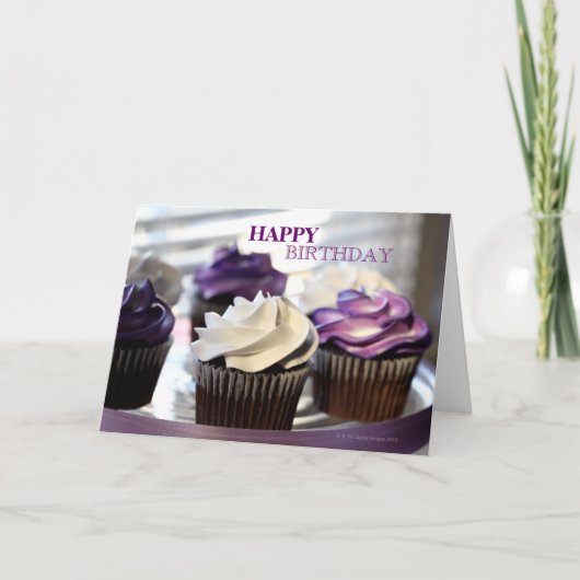 Cupcakesのクローズアップ誕生日カード カード (正面)