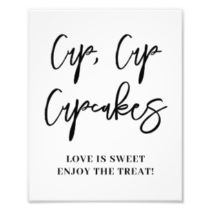 Cupcakesの結婚看板ポスター垂直 フォトプリント