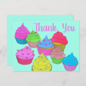 Cupcakesカラフルありがとう2 ポストカード (正面/裏面)