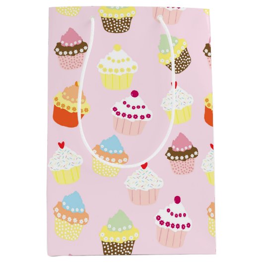 Cupcakesカラフル抱き枕 ミディアムペーパーバッグ (正面)