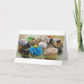 Cupcakesカラフル誕生日パーティーへの招待 招待状 (裏面)