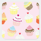 Cupcakesスタンプ スクエアシール (正面)
