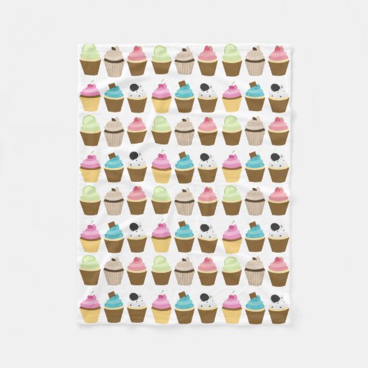 Cupcakesパタお洒落ーン フリースブランケット (正面)