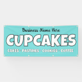 Cupcakesパーソナライズされたベーカリーバナー 横断幕 (横)