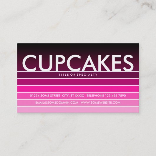CUPCAKESピンク色見本 名刺 (正面)