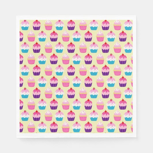 Cupcakesファンシー誕生日 スタンダードランチョンナプキン (正面)