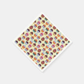 Cupcakes予測できなイラストレーションパターン スタンダードカクテルナプキン (角)