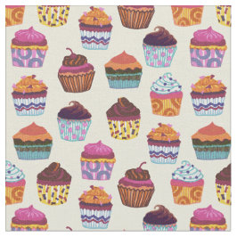 Cupcakes予測できなイラストレーションパターン ファブリック