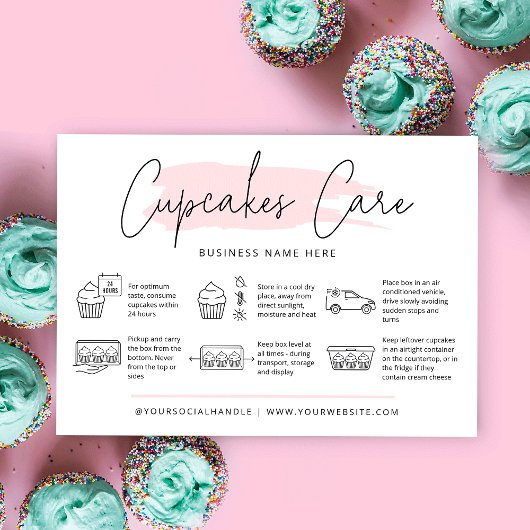 Cupcakes指示気に赤面ピンクウォーター色 名刺