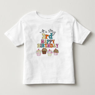 Cupcakes かわいらし 3rd誕生日Tシャツとギフト トドラーTシャツ