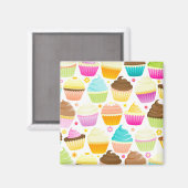 Cupcakes (カラフル白) マグネット (正面/裏面)
