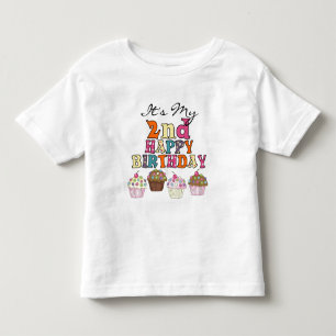 Cupcakes 2ndかわいらし Birthday Tシャツ&ギフト トドラーTシャツ