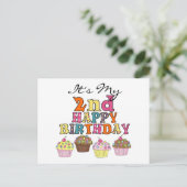 Cupcakes 2ndかわいらし Birthday Tシャツ&ギフト ポストカード (スタンド正面)