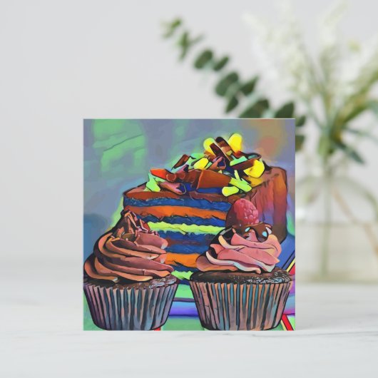 Cupcakes and cake Still life Abstract Art (スタンド正面)