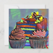 Cupcakes and cake Still life Abstract Art (正面)