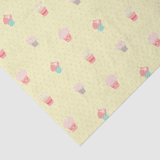 Cupcakes and Polka Dot Cute Pattern Pastel 薄葉紙 (詳細)