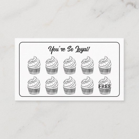 Cupcakes Bakery Coffee Shop Reward Point ロイヤリティカード (裏面)