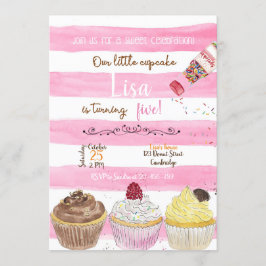 Cupcakes Birthday Invitation, Cupcakes Invitation 招待状