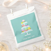 Cupcakes Cake Stand Teal Custom Text フェイバーバッグ (クリップ留めされた状態)