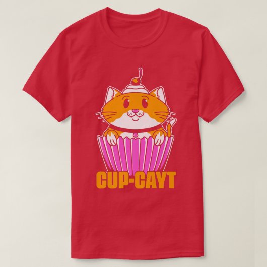 CupCayt Pastry Bake Cake Cakeベーキングベーカー猫キッテン Tシャツ (デザイン正面)