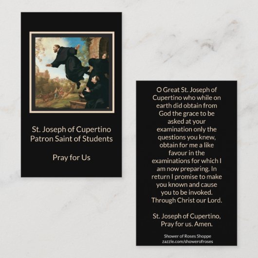 Cupertinoのカトリック教の神聖なカードのセントジョーゼフ 名刺 (正面/裏面)