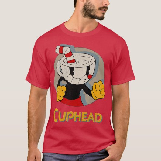 Cuphead Circle Shadow Profile Vintage family Tシャツ (正面)
