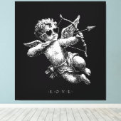 Cupi of Love B&W キャンバスプリント (インサイチュ (ウッドフロア))