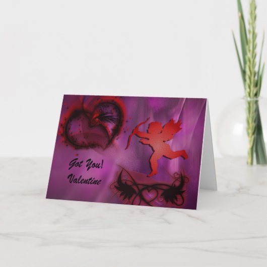 Cupidがバレンタインデーに正しい シーズンカード (正面)