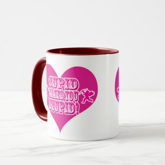 Cupidがバレンタインロゴおもしろいを愚かにする マグカップ (正面左)