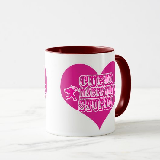 Cupidがバレンタインロゴおもしろいを愚かにする マグカップ (正面右)