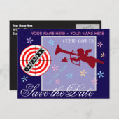 Cupidパーソナライズされた日得付を保存 案内ポストカード (正面/裏面)