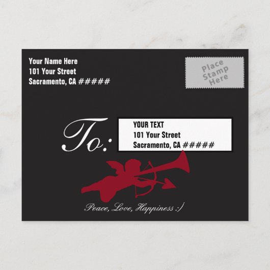 Cupidパーソナライズされた日得付を保存 案内ポストカード (裏面)