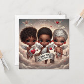 Cupid 2025とTrio CupidFlatグリーティングカードの向こう カード (正面/裏面インサイチュ)