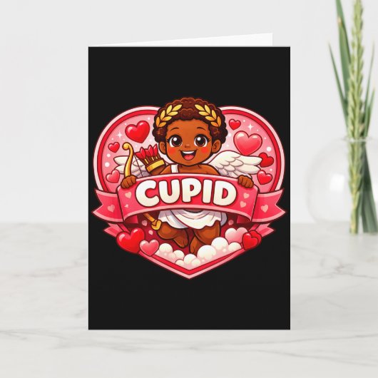 Cupid African American Valentine  カード (正面)