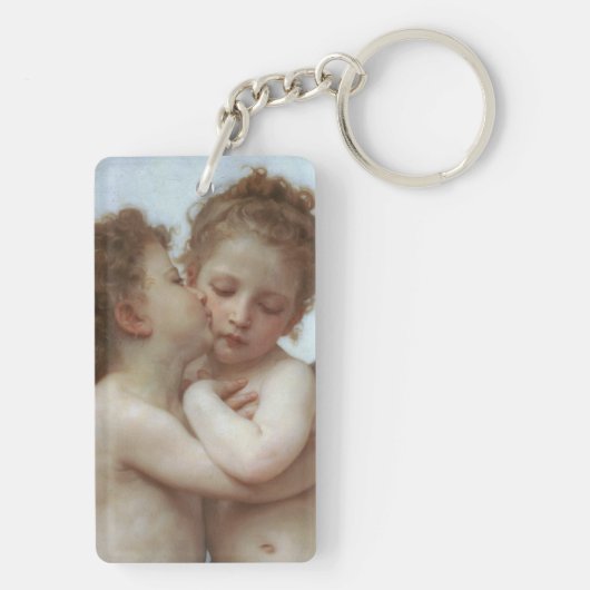 Cupid and Psyche as children - William Bouguereau キーホルダー (裏面)