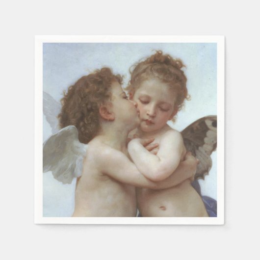 Cupid and Psyche as children - William Bouguereau スタンダードカクテルナプキン (正面)