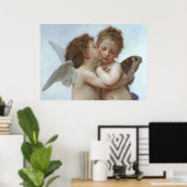 Cupid and Psyche as children - William Bouguereau ポスター (ホームオフィス)