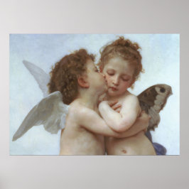 Cupid and Psyche as children - William Bouguereau ポスター