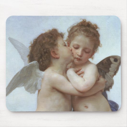Cupid and Psyche as children - William Bouguereau マウスパッド (正面)