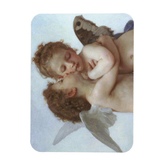 Cupid and Psyche as children - William Bouguereau マグネット (縦)
