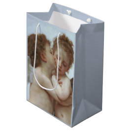 Cupid and Psyche as children - William Bouguereau ミディアムペーパーバッグ