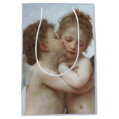 Cupid and Psyche as children - William Bouguereau ミディアムペーパーバッグ (正面)