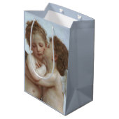 Cupid and Psyche as children - William Bouguereau ミディアムペーパーバッグ (裏面アングル)