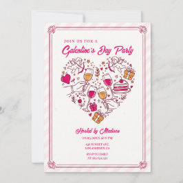 Cupid Angels Galentines Invitation Heart Design 招待状