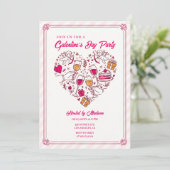 Cupid Angels Galentines Invitation Heart Design 招待状 (スタンド正面)