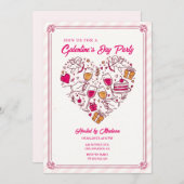 Cupid Angels Galentines Invitation Heart Design 招待状 (正面/裏面)