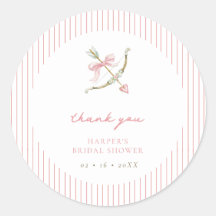 Cupid Arrow & Stripes Bridal Shower Thank You