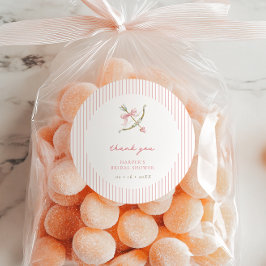 Cupid Arrow & Stripes Bridal Shower Thank You ラウンドシール