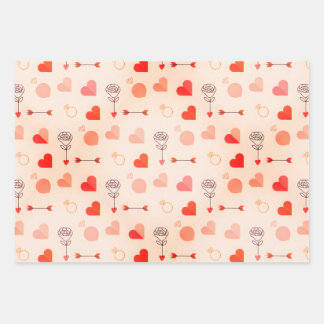Cupid arrow with hearts valentine ラッピングペーパーシート